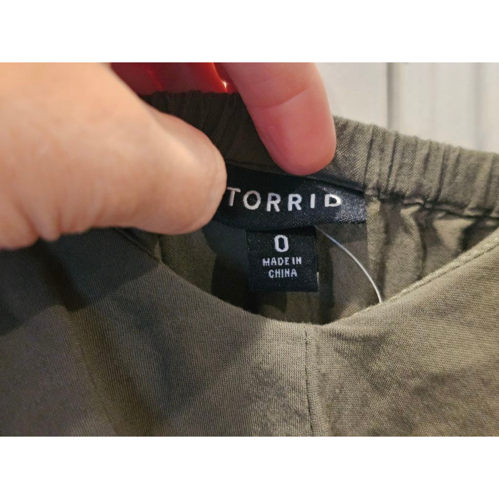 Torrid Olive Green Ruffle Top Hi-Low Synch-Waist Dress Size L (0X) - Picture 12 of 13